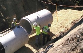 Selly Excavating working to install a commercial drainage system