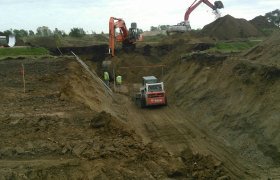 Large scale excavating site