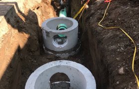 Selly Excavating installing a residential septic tank system